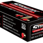 151292 Ammo Inc 380100TMCSTRKRED50 Streak Visual (RED) 380 ACP 100 gr Total Metal Case 50 Per Box/ 20 Case