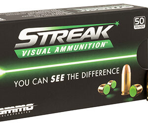 Ammo Inc 380100TMCSTRKGRN50 Streak Visual (GREEN)  380 ACP 100 gr Total Metal Case 50 Per Box/ 20 Case