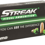 151297 Ammo Inc 9124TMCSTRKGRN50 Streak Visual (GREEN) 9mm Luger 124 gr Total Metal Case 50 Per Box/ 20 Case