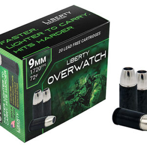 Liberty Ammunition LAOW9MM721700 OverWatch  9mm Luger 72 gr Open Cavity Design 20 Per Box/ 50 Cs