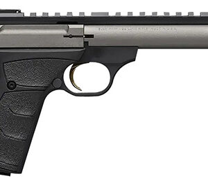 Browning 051586490 Buck Mark Field/Target 22 LR 10+1 5.50" Tungsten Gray Cerakote Steel Bull Barrel & Serrated Steel w/Picatinny Rail Slide, Matte Black Alloy Receiver Black Polymer Grips