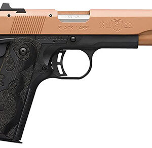 Browning 051895490 1911-22 Black Label Full Size Frame 22 LR 10+1, 4.25" Matte Stainless Steel Barrel, Copper Cerakote Serrated Slide, Matte Black Polymer Frame w/Beavertail, Black Laminate Wood Grip