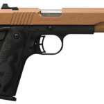 153084 Browning 051987492 1911-380 Black Label Full Size Frame 380 ACP 8+1, 4.25" Matte Stainless Steel Barrel, Copper Cerakote Serrated Stainless Steel Slide, Matte Black Polymer Frame w/Beavertail