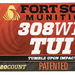 155061 Fort Scott Munitions 308150SCV2 Tumble Upon Impact (TUI) Rifle 308 Win 150 gr Solid Copper Spun 20 Per Box/ 10 Case