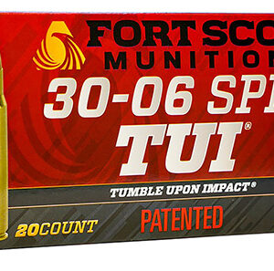 Fort Scott Munitions 3006168SCV Tumble Upon Impact (TUI) Rifle 30-06 Springfield 168 gr Solid Copper Spun 20 Per Box/ 10 Case