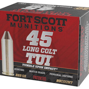 Fort Scott Munitions 45LC225SCV Tumble Upon Impact (TUI)  45 Long Colt 225 gr Solid Copper Spun 20 Per Box/ 25 Case