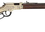 155699 Henry H004VD4 Golden Boy Deluxe 4th Edition 17 HMR 12+1 20" Blued Octagon Barrel, Engraved Brasslite Rec, American Walnut Stock, Ad. Buckhorn Sights