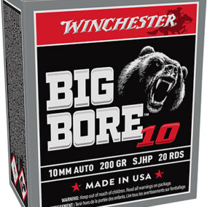 Winchester Ammo X10MMBB Big Bore  10mm Auto 200 gr Semi Jacketed Hollow Point 20 Per Box/ 10 Case