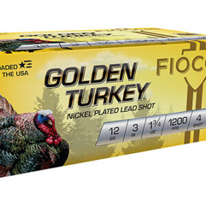 Fiocchi 123TRKC4 Golden Turkey  12 Gauge 3" 1 3/4 oz 4 Shot 10 Per Box/ 10 Case