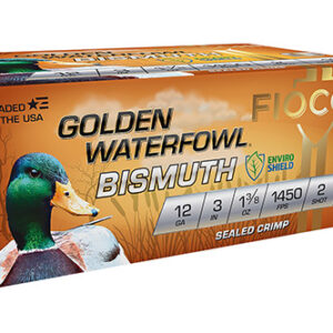 Fiocchi 123GB2 Golden Waterfowl Bismuth 12 Gauge 3" 1 3/8 oz 2 Shot 10 Per Box/ 10 Case