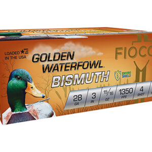 Fiocchi 283GB4 Golden Waterfowl Bismuth 28 Gauge 3" 15/16 oz 4 Shot 10 Per Box/ 10 Case