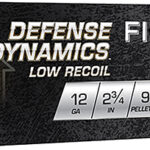 157284 Fiocchi 12LE9P Defense Dynamics Low Recoil 12 Gauge 2.75" 1 Buck Shot 10 Per Box/ 25 Case