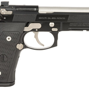 Langdon Tactical Tech LTT92ECBOP18 92 Elite LTT  9mm Luger 18+1 4.70" Target Crown Steel Barrel, Black Serrated Steel Slide, Black Frame w/Picatinny Rail, Black VZ/LTT G10 Grip