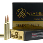 158533 Weatherby F28NOS150SCO Select Plus 28 Nosler 150 gr Swift Scirocco 20 Per Box/ 10 Case