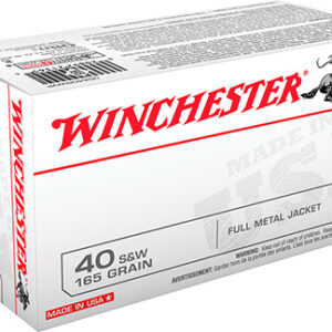 Winchester Ammo USA40SWVP USA Value Pack 40 S&W 165 gr Full Metal Jacket 100 Per Box/ 5 Case