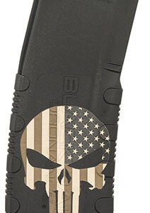 Black Rain Ordnance MAG30PUNISHW/FLAG Magazine  30rd 223 Rem/5.56 NATO Punisher American Flag Engraving Fits AR-15 Platform