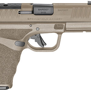 Springfield Armory Hellcat Pro OSP 9mm FDE with 4.4-inch threaded barrel and adaptive textured grip
