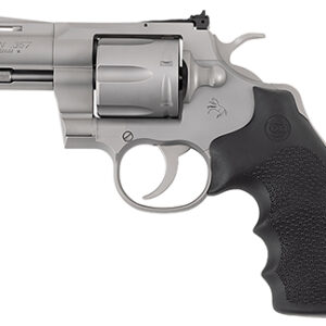 Colt Python .357 Magnum 3-inch bead-blast stainless revolver with black Hogue rubber grips