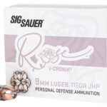 159696 Sig Sauer E9MMA1ROSE20 Rose 9mm Luger 115 gr V Crown Jacketed Hollow Point 20 Per Box/ 10 Case