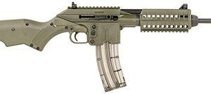 KelTec SU22 .22 LR rifle in OD green with Picatinny rail and synthetic stock