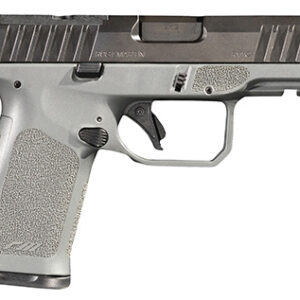 Rost Martin RM1CGRYOS RM1C  Compact Frame 9mm Luger 15+1/17+1 4" Black Steel Barrel, Black Tenifer Optic Ready/Serrated Steel Slide, Stone Gray Polymer Frame w/Picatinny Rail, RGT Grip, Ambidextrous