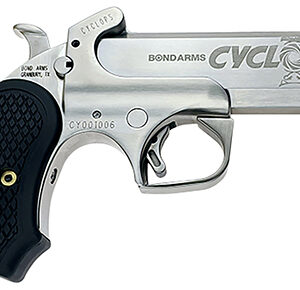 Bond Arms Cyclops .45-70 Government 4.25in single-shot handgun with extended B6 grip and leather holster