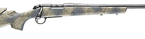 Bergara B-14 Sierra Wilderness 6.5mm Creedmoor rifle in Sniper Gray Cerakote with synthetic wilderness camo stock