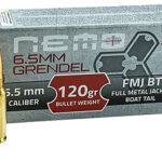 160244 Nemo Arms 65GNA120PPU 6.5 Grendel 120 gr Full Metal Jacket Boat Tail 20 Per Box/ 20 Case