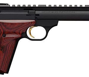 Browning 051528490 Buck Mark Field Target 22 LR 10+1 5.50" Matte Blued Heavy Bull Barrel, Matte Black Serrated w/Picatinny Rail Slide & Aluminum Frame w/Laminate Cocobolo Target Grip