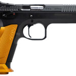 162003 CZ-USA 91265 TS2 40 S&W 17+1 5.20" Black Bull Barrel, Black Slide, Black Polycoat Frame, Orange Checkered Aluminum Grip