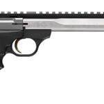 162633 Browning 051590490 Buck Mark Contour SR 22 LR 10+1 5.63" 7.65" Stainless Steel Threaded Barrel, Stainless Serrated Slide, Aluminum Frame, Picatinny Rail, Black URX Grip