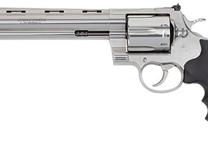 Colt Mfg ANACONDASP8RFT Anaconda Target 44 Mag 6rd 8" Stainless Vent Rib Barrel, Stainless Steel Frame Black & Rubber Grip