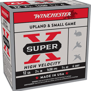 Winchester Ammo X12HV6 Super X High Velocity 12 Gauge 2.75" 1 1/4 oz 6 Shot 25 Per Box/ 10 Case