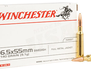 Winchester Ammo USA6555 USA Target 6.5x55 Swedish 140 gr Full Metal Jacket 20 Per Box/ 10 Case