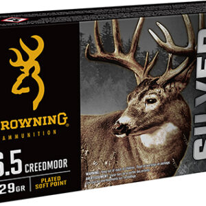 Browning Ammo B192600651  Silver 6.5 Creedmoor 129 gr 20 Per Box/ 10 Case