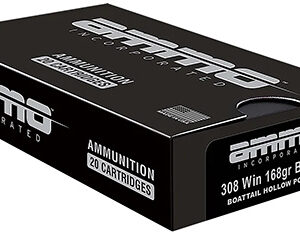 Ammo Inc 308168BTHPA20 Match  308 Win 168 gr Boat Tail Hollow Point 20 Per Box/ 10 Case