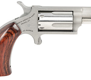 North American Arms 22MGBG Mini-Revolver  22 WMR 5 Shot 1.63" Barrel, Stainless Steel Barrel/Cylinder/Frame, Exclusive Wood Boot Grip