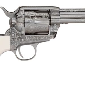 Taylors and Company 1873 Cattleman Outlaw Legacy .357 Magnum 4.75 inch nickel engraved revolver