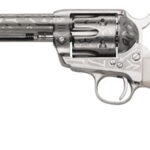 27124 1 Taylors & Company 200061 1873 Cattle Brand 45 Colt (LC) Caliber with 5.50" Barrel, 6rd Capacity Cylinder, Overall Nickel-Plated Engraved Finish Steel & Ivory Synthetic Grip