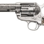 27128 Taylors & Company OG1407 1873 Cattle Brand 357 Mag 6rd 5.50" Nickel Engraved Imitation Stag Grip