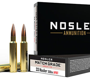 Nosler 60031 Match Grade  33 Nosler 300 gr Custom Competition Hollow Point Boat Tail 20 Per Box/ 10 Case