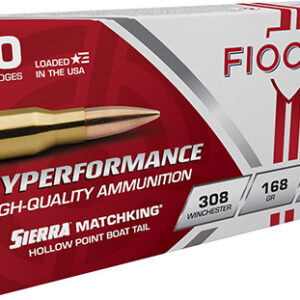 Fiocchi 308MKB Hyperformance Compete 308 Win 168 gr Sierra MatchKing BTHP 20 Per Box/ 10 Case