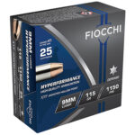 33395 Fiocchi 9XTP25 Hyperformance 9mm Luger 115 gr Hornady XTP Hollow Point 25 Per Box/ 20 Case