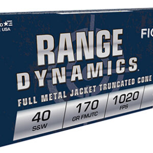 Fiocchi 40SWA Range Dynamics  40 S&W 170 gr Full Metal Jacket Truncated Cone 50 Per Box/ 20 Case