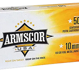 Armscor FAC102N USA  10mm Auto 180 gr Full Metal Jacket 50 Per Box/ 20 Case