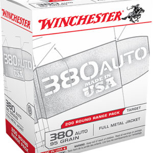 Winchester Ammo USA380W USA  380 ACP 95 gr Full Metal Jacket 200 Per Box/ 5 Case