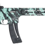 49331 Smith & Wesson 12066 M&P15-22 Sport 22 LR Caliber with 25+1 Capacity, 16.50" Black Barrel, Overall Robin Egg Blue Platinum Finish & 6 Position CAR Stock Right Hand