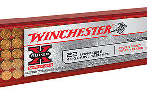 Winchester Ammo X22LRPP1 Super X  22 LR 40 gr Power Point Copper Plated 100 Per Box/ 20 Case