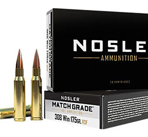 Nosler 60132 Match Grade RDF 308 Win 175 gr RDF Hollow Point Boat Tail 20 Per Box/ 10 Case