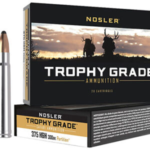 Nosler 40608 Trophy Grade Safari  375 H&H Mag 300 gr Nosler Solid 20 Per Box/ 10 Case